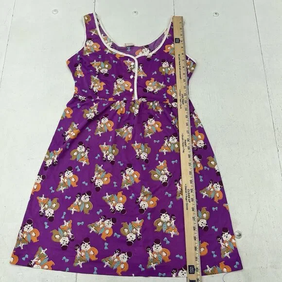 Vintage Rare Amy Sue Purple Laurel & Hardy All Over Print Dress Womens Size M - Picture 4 of 8